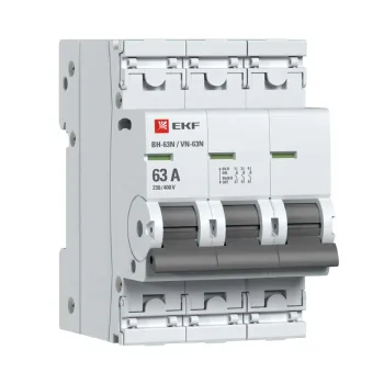 Изображение товара Трехполюсный выключатель нагрузки 63А EKF PROxima ВН-63N для электрических сетей Изображение товара Трехполюсный выключатель нагрузки 63А EKF PROxima ВН-63N для электрических сетей