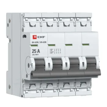 Изображение товара Выключатель нагрузки четырехполюсный 25А ВН-63N EKF PROxima для автоматизации Изображение товара Выключатель нагрузки четырехполюсный 25А ВН-63N EKF PROxima для автоматизации