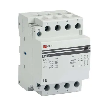Изображение товара Модульный контактор EKF КМ 20А 2NО+2NC 230-400В для автоматизации Изображение товара Модульный контактор EKF КМ 20А 2NО+2NC 230-400В для автоматизации