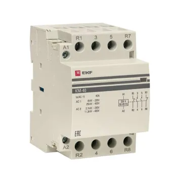 Изображение товара Контактор модульный КМ 40А 2NО+2NC 230-400В EKF Изображение товара Контактор модульный КМ 40А 2NО+2NC 230-400В EKF
