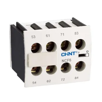 Изображение товара Приставка контакт дополнительный NCF6-40 к контактору NC6 CHINT Изображение товара Приставка контакт дополнительный NCF6-40 к контактору NC6 CHINT