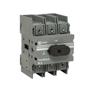 Изображение товара Трехполюсный рубильник TwinBlock 80А с рукояткой EKF PROxima Изображение товара Трехполюсный рубильник TwinBlock 80А с рукояткой EKF PROxima