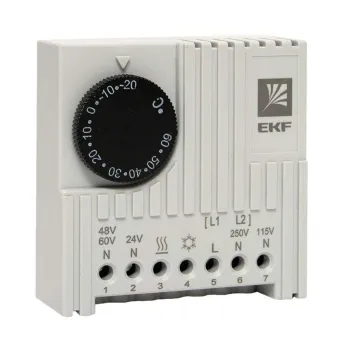 Изображение товара Термостат на DIN-рейку EKF NO+NC 5-10А 230В автоматический контроль Изображение товара Термостат на DIN-рейку EKF NO+NC 5-10А 230В автоматический контроль