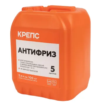 Изображение товара Добавка противоморозная Крепс Антифриз 5 л для строительных растворов до -10°C Изображение товара Добавка противоморозная Крепс Антифриз 5 л для строительных растворов до -10°C