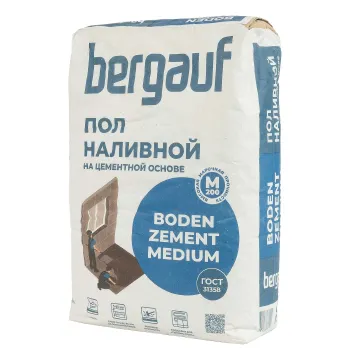 Изображение товара Пол наливной Bergauf Boden Zement Medium универсальный 20 кг для внутреннего применения Изображение товара Пол наливной Bergauf Boden Zement Medium универсальный 20 кг для внутреннего применения