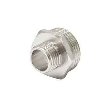 Изображение товара ФР Ниппель переходной НР 1/2"х3/8" STI прочный латунный фитинг Изображение товара ФР Ниппель переходной НР 1/2"х3/8" STI прочный латунный фитинг