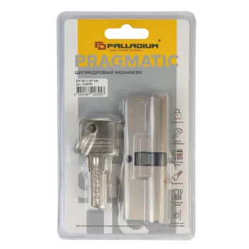 Изображение товара Цилиндровый механизм Palladium 90 ключ-ключ матовый никель надежная защита Изображение товара Цилиндровый механизм Palladium 90 ключ-ключ матовый никель надежная защита