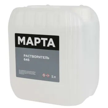 Изображение товара Растворитель 646 Марта 5 л для разбавления и удаления лакокрасочных материалов Изображение товара Растворитель 646 Марта 5 л для разбавления и удаления лакокрасочных материалов
