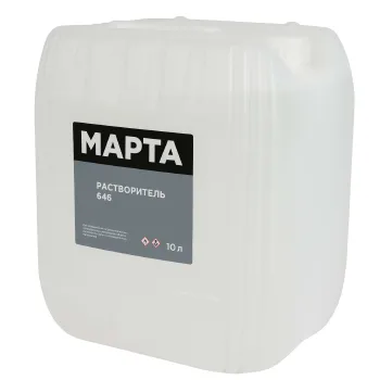 Изображение товара Растворитель 646 Марта 10 л для разбавления и очистки лакокрасочных материалов Изображение товара Растворитель 646 Марта 10 л для разбавления и очистки лакокрасочных материалов