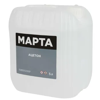 Изображение товара Ацетон Марта 5 л ГОСТ растворитель для красок и эмалей Изображение товара Ацетон Марта 5 л ГОСТ растворитель для красок и эмалей