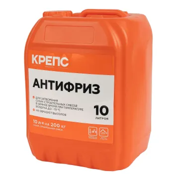 Изображение товара Добавка противоморозная Крепс Антифриз 10 л для строительства при морозе до -10°C Изображение товара Добавка противоморозная Крепс Антифриз 10 л для строительства при морозе до -10°C