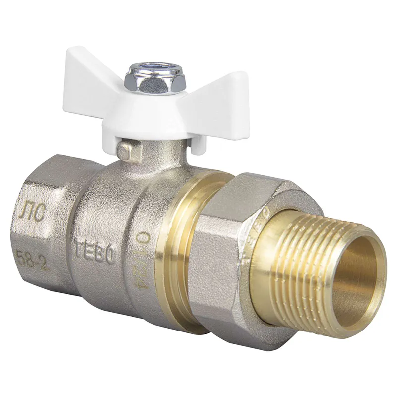 Кран шаровый со сгоном TEBO ВР-НР 1/2" бабочка_1