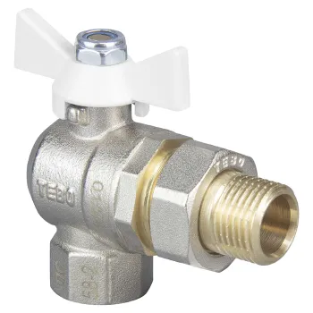 Изображение товара Кран шаровый угловой TEBO 1/2 ВР-НР бабочка для водоснабжения и отопления Изображение товара Кран шаровый угловой TEBO 1/2 ВР-НР бабочка для водоснабжения и отопления