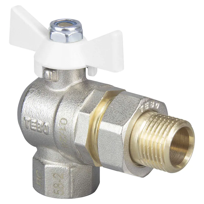 Кран шаровый со сгоном угловой TEBO ВР-НР 1/2" бабочка_1