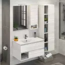 Тумба подвесная Comforty Турин 75М с раковиной 75E дуб белый_1