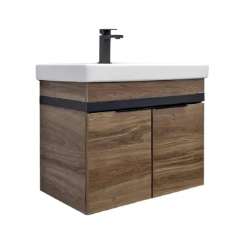 Изображение товара Тумба подвесная Comforty Соло 70 дуб тёмно-коричневый с раковиной Адриана 70 Изображение товара Тумба подвесная Comforty Соло 70 дуб тёмно-коричневый с раковиной Адриана 70