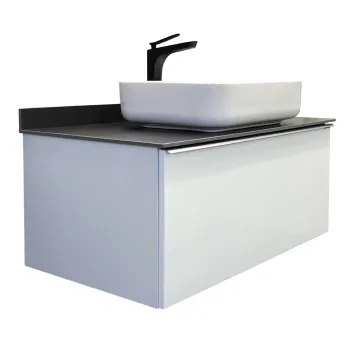 Изображение товара Тумба подвесная Comforty Милан 90 с раковиной белая с графитовой столешницей Изображение товара Тумба подвесная Comforty Милан 90 с раковиной белая с графитовой столешницей