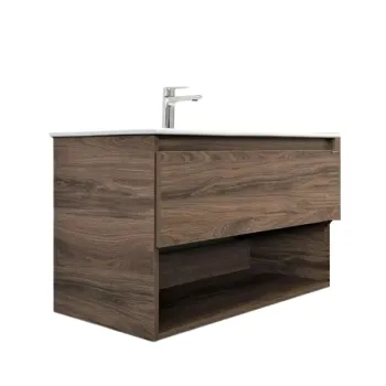 Изображение товара Тумба подвесная Comforty Бордо 90 с раковиной Quadro 9090M коричневая Изображение товара Тумба подвесная Comforty Бордо 90 с раковиной Quadro 9090M коричневая