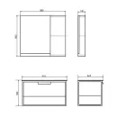 Тумба подвесная Comforty Бонн 90 с раковиной Quadro 90 графит/дуб дымчатый_3