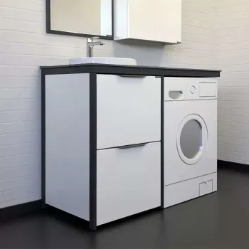 Изображение товара Тумба под стиральную машину Comforty Лозанна 120 с раковиной белый глянцевый Изображение товара Тумба под стиральную машину Comforty Лозанна 120 с раковиной белый глянцевый