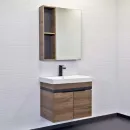 Зеркало шкаф Comforty Соло 70 дуб темно коричневый_1