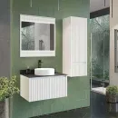 Зеркало Comforty Марсель белое матовое с LED подсветкой 750х800 мм_1