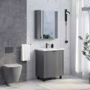 Изображение товара Зеркало шкаф Comforty Лима 70 антрацит