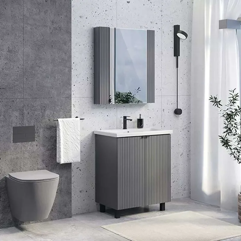 Зеркало шкаф Comforty Лима 70 антрацит_1