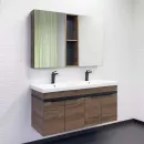 Зеркало шкаф Comforty Дуэт 50 дуб темно коричневый_1