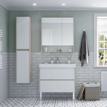 Изображение товара Зеркало шкаф Акватон Сканди 90 дуб верона/белый глянцевый Изображение товара Зеркало шкаф Акватон Сканди 90 дуб верона/белый глянцевый