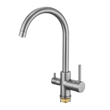 Изображение товара Смеситель для кухни Shevanik S128T оружейная сталь поворотный излив Изображение товара Смеситель для кухни Shevanik S128T оружейная сталь поворотный излив