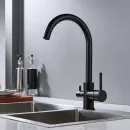 Смеситель для кухни с подлючением к фильтру Shevanik черный S128H_3