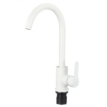 Изображение товара Смеситель для кухни Fmark FS8232W белый с высоким поворотным изливом Изображение товара Смеситель для кухни Fmark FS8232W белый с высоким поворотным изливом