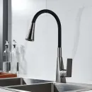 Смеситель для кухни с гибким изливом Shevanik черный/оружейная сталь S543T-3_3