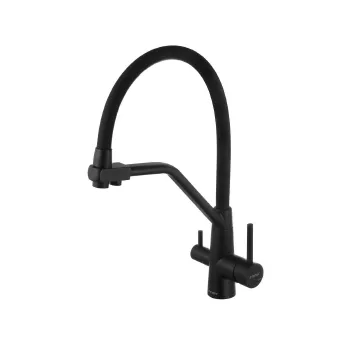 Изображение товара Смеситель для кухни с гибким изливом и подключением к фильтру Fmark черный FS0662-H01 Изображение товара Смеситель для кухни с гибким изливом и подключением к фильтру Fmark черный FS0662-H01
