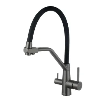 Изображение товара Смеситель для кухни Fmark FS0662-Q01 черный/графит с краном для воды Изображение товара Смеситель для кухни Fmark FS0662-Q01 черный/графит с краном для воды