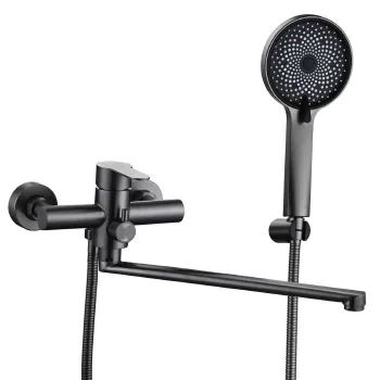 Изображение товара Смеситель для ванны Fmark FS8225Q графит однорычажный для ванной и душа Изображение товара Смеситель для ванны Fmark FS8225Q графит однорычажный для ванной и душа