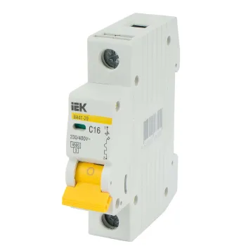 Изображение товара Выключатель автоматический однополюсный IEK 16А для защиты цепей Изображение товара Выключатель автоматический однополюсный IEK 16А для защиты цепей