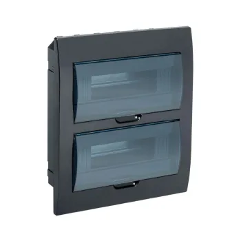 Изображение товара Щит распределительный встраиваемый IEK ЩРВ-П-24 24 модуля IP41 черный Изображение товара Щит распределительный встраиваемый IEK ЩРВ-П-24 24 модуля IP41 черный