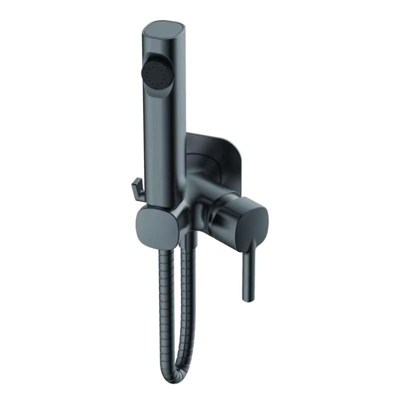 Смеситель с гигиеническим душем Haiba оружейная сталь HB5518-3_1