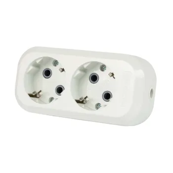 Изображение товара Колодка 2 гнезда с заземлением 16А IP20 белая TDM Изображение товара Колодка 2 гнезда с заземлением 16А IP20 белая TDM