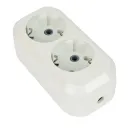 Колодка 2 гнезда с заземлением 16А 250 В IP20 белая TDM_3