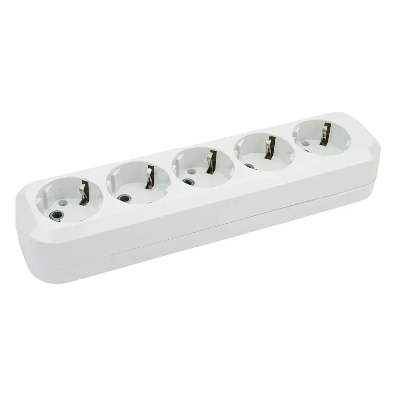 Колодка 5 гнезд с заземлением 16А 250В IP20 белая TDM_1