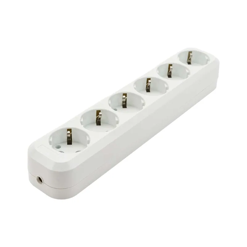 Колодка 6 гнезд с заземлением 16А 250 В IP20 белая TDM_1