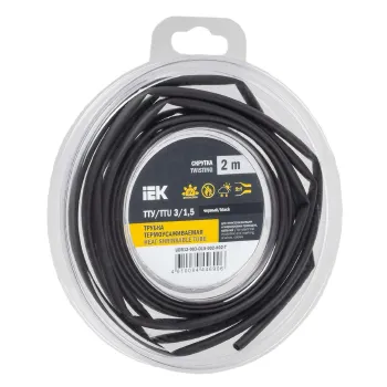 Изображение товара Трубка термоусадочная ТТУ IEK 3/1,5 черная 2 м Изображение товара Трубка термоусадочная ТТУ IEK 3/1,5 черная 2 м