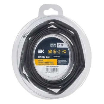 Изображение товара Термоусадочная трубка ТТУ нг-LS 6/3 черная 2000 мм IEK Изображение товара Термоусадочная трубка ТТУ нг-LS 6/3 черная 2000 мм IEK