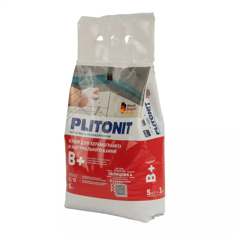 Клей для плитки Plitonit B+ С1ТЕ, 5 кг_1
