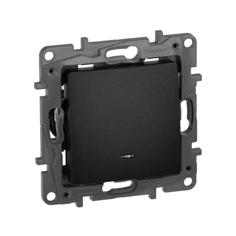 Механизм выключателя одноклавишный с подсветкой Etika антрацит IP20 Legrand_1