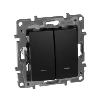 Изображение товара Двухклавишный выключатель с подсветкой Legrand Etika антрацит IP20 Изображение товара Двухклавишный выключатель с подсветкой Legrand Etika антрацит IP20