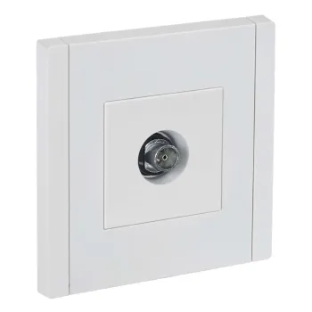 Изображение товара Розетка ТВ оконечная Forte&Piano IEK белая для подключения кабеля Изображение товара Розетка ТВ оконечная Forte&Piano IEK белая для подключения кабеля